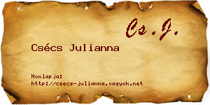 Csécs Julianna névjegykártya